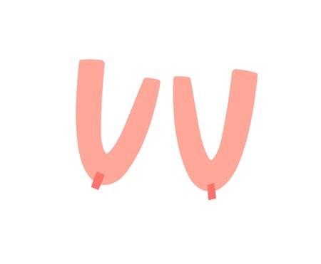 Hand drawn vector abstract stock graphic illustration of boobs shapes isolated on white backgroundのイラスト素材