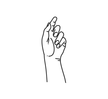 Hand drawn vector abstract stock flat graphic illustration with logo elements ,woman fashion magic line art hand touch in simple style for branding ,isolated on white backgroundのイラスト素材