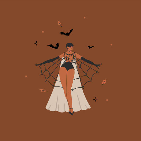 Hand drawn abstract vector graphic clipart illustrations,Halloween holiday costume party adult people characters collection set.Creepy Halloween design poster concept.Happy Halloween contemporary art.のイラスト素材