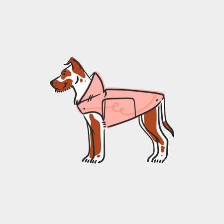 Hand drawn vector abstract graphic line art collection with diverse cute funny cartoon dogs characters.Vector illustration of funny cartoon different breeds dogs in trendy flat style. Line dog icon.のイラスト素材