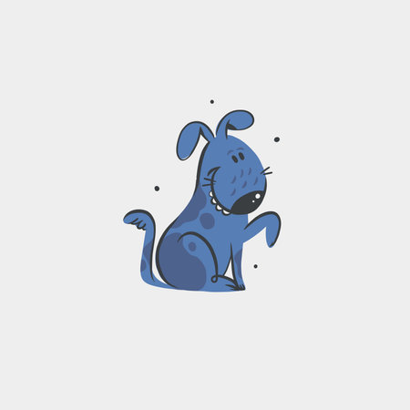 Hand drawing vector abstract cute dog doodle illustration. Cartoon dog and puppy characters design concept collection. Vector funny pet animals isolated. Doodle cartoon icon of cute puppy characters.のイラスト素材