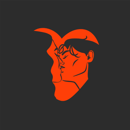 Hand drawn vector abstract graphic illustration Valentines day design,with drawing kissing couple line art,isolated.Love couple kissing couple together.Valentines day love beautiful design concept.のイラスト素材