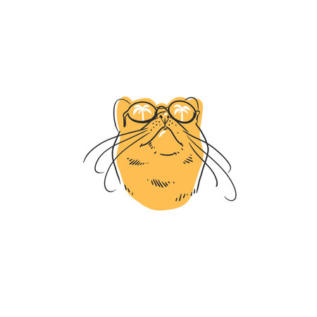 Hand drawn vector abstract graphic line collection with doodle cute funny cartoon cats characters.Vector illustration of funny cartoon adorable cat in trendy style. Line icon pet print.のイラスト素材