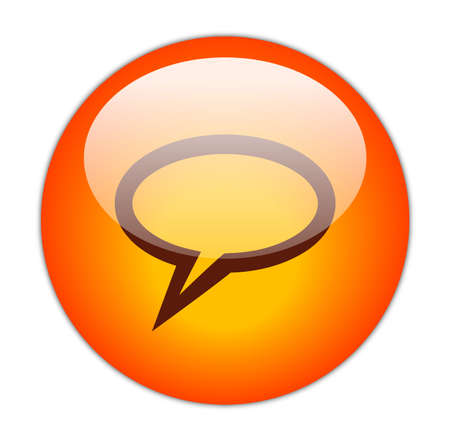 Glassy Red Elliptical Chat Icon Button
