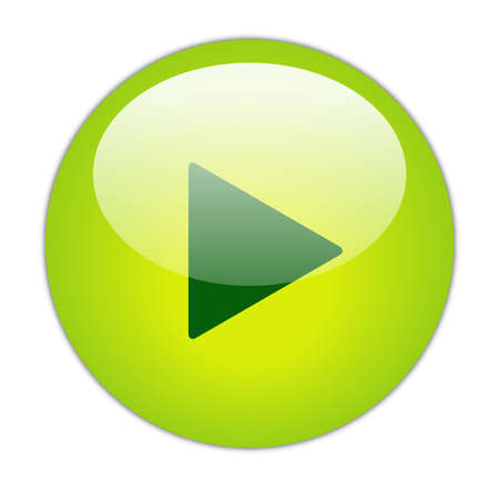 Glassy Green Play Icon Buttonの写真素材