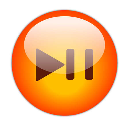 Glassy Red Play Pause Icon Buttonの写真素材