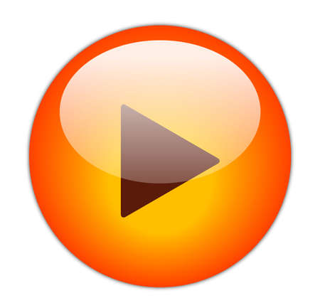 Glassy Red Play Icon Buttonの写真素材