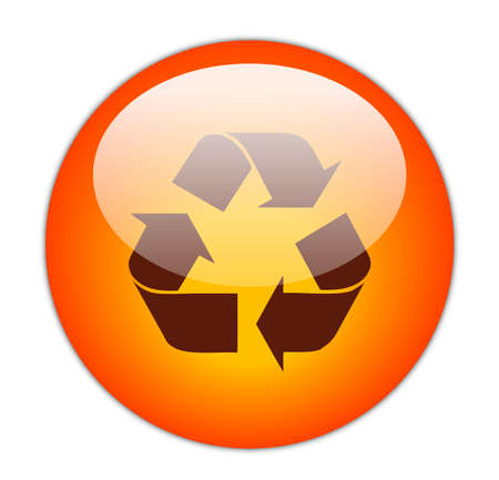 Glassy Red Recycle Dark Fill Icon Buttonの写真素材