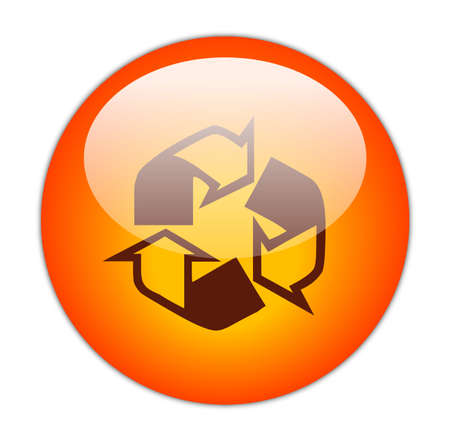 Glassy Red Recycle Outline and Fill Icon Buttonの写真素材