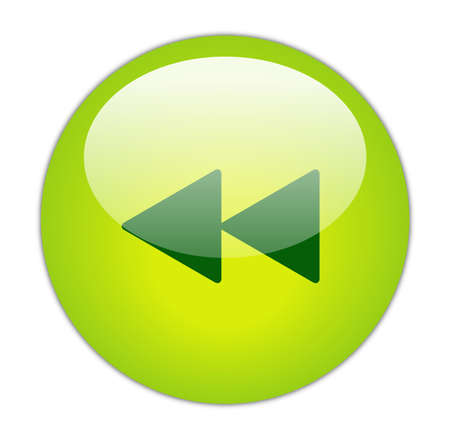 Glassy Green Rewind Icon Buttonの写真素材
