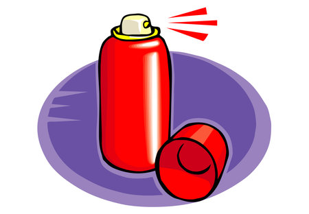 vector illustration of a red can construction paint spay in cartoon style