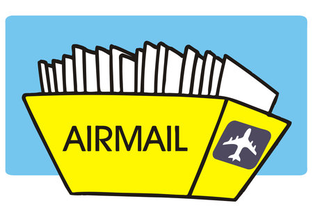 An abstract vector illustration shows an airport airmail box in cartoon styleのイラスト素材