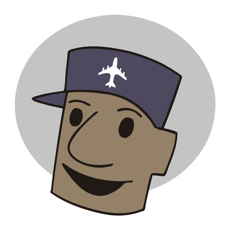 An abstract vector illustration shows an airport crew in cartoon styleのイラスト素材