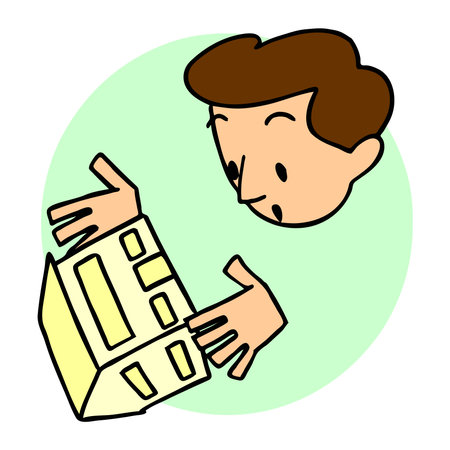 An abstract vector illustration shows a engineer man character designs architect model in cartoon styleのイラスト素材