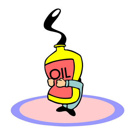An abstract vector illustration shows a car oil supply in cartoon styleのイラスト素材