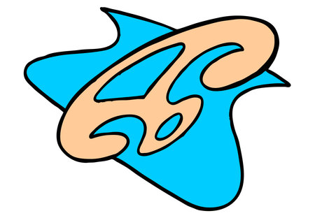 An abstract vector illustration shows a drafting ruler or French curve instrument in cartoon style