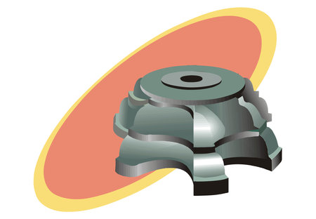 An abstract vector illustration shows a Face Milling Cutter for carpentry works in cartoon styleのイラスト素材