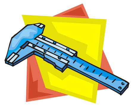 An abstract vector illustration shows of a Caliper tool in a cartoon styleのイラスト素材
