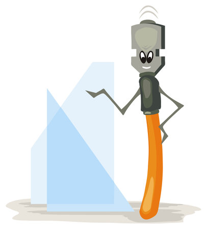 An abstract vector illustration shows of an animated Glass Cutter in a cartoon styleのイラスト素材
