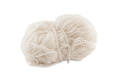 Yarn clew isolated on white backgroundの写真素材