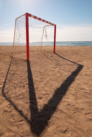 Beach soccer goalの写真素材
