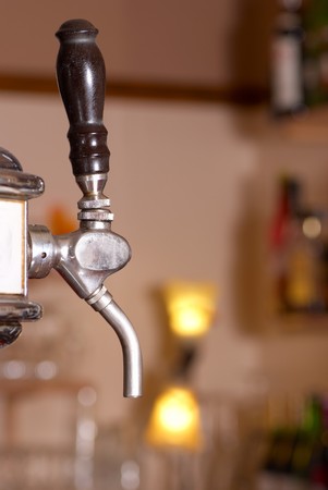 Detail of a beer draft tap in a pubの写真素材