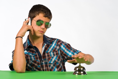 Waiting youngster getting upset, a concept for impatienceの写真素材