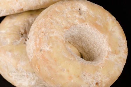 Sugared and white wine flowered bagles, traditional Spanish Christmas sweet