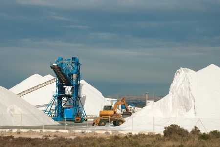 Modern salt refinery at its peak productionのeditorial素材