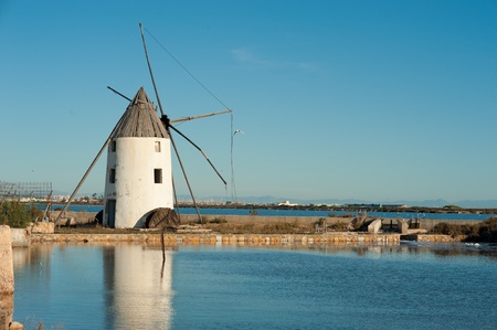 Traditional salt marsh in San Pedro, Costa Calida, Murcia