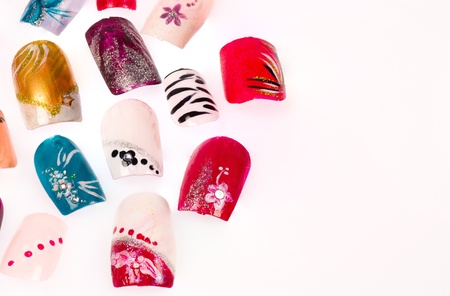 Artificial finger nails  artfully decoratedの写真素材