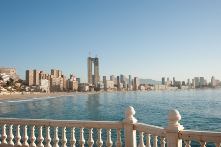 Coastal resort of Benidorm, Costa Blanca, Spainの写真素材