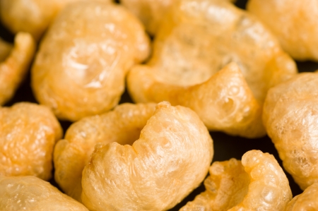 Chicharrones, deep fried pork rind in a ful frame takeの写真素材