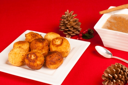 Traditional Colombian Christmas bunuelos, a seasonal classicの写真素材