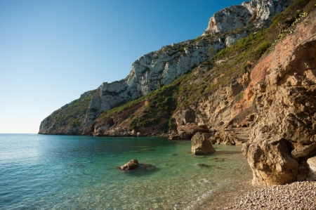 Calm and translucent waters on the Costa Blancaの写真素材