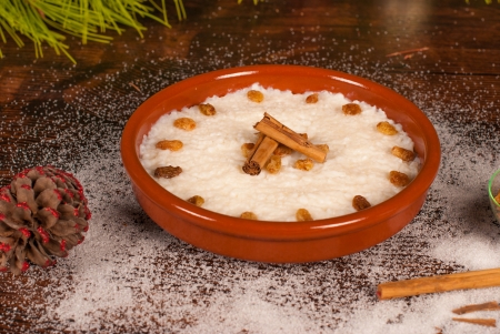 Puerto Rican arroz con dulce, a traditional Christmas treatの写真素材