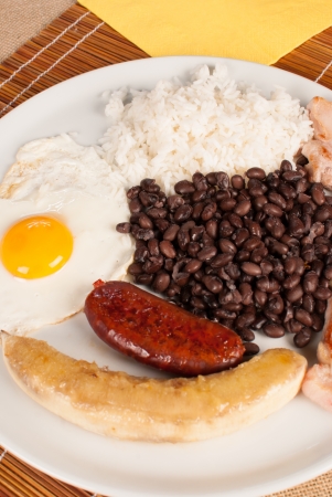 Bandeja paisa, a hearty  Colombian lunchの写真素材