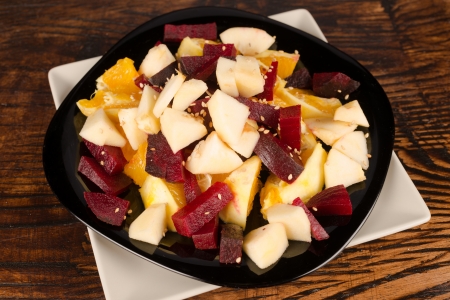Fresh  homemade salad  to serve at Jewish new year celebrationの写真素材