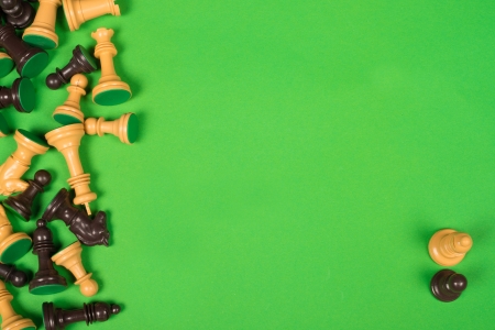 Still life with an arrangement of chess piecesの写真素材