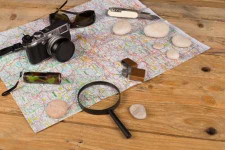Still life with retro object suggesting an adventure