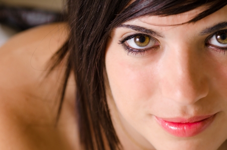 Closeup portrait of an atractive Latin womanの写真素材