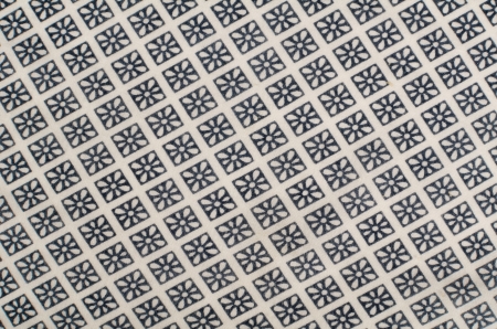 Full frame take of a patterned fabric in black and white