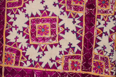 Old Indian tapestry with geometric motives