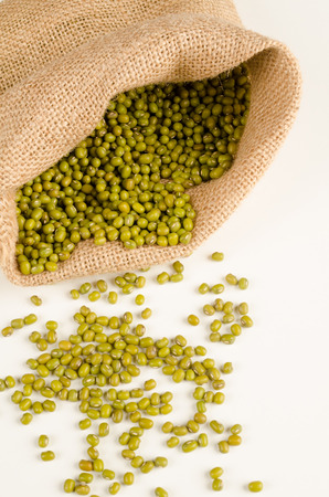 Soy beans scattered  on a white の写真素材