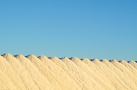 Huge piles of finished product at a salt mine