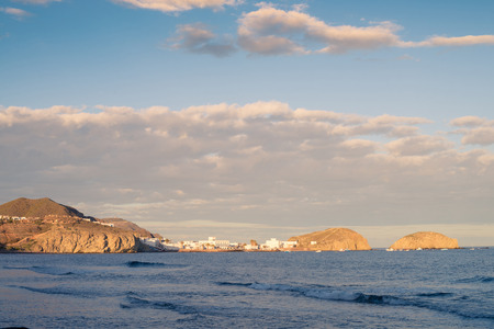 Late afternoon light on Cabo de Gata coast, Andaluisaの写真素材