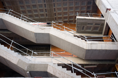 Unfinished concrete staircases on a builiding siteの写真素材