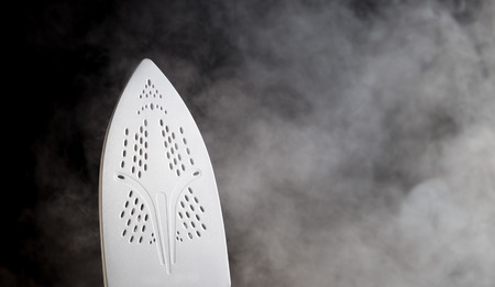 Hot iron blowing steamの写真素材