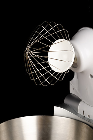 Modern food processor with a whisk toolの写真素材