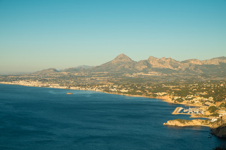 A sunny morning over Altea bay, Costa Blanca, Spainの写真素材
